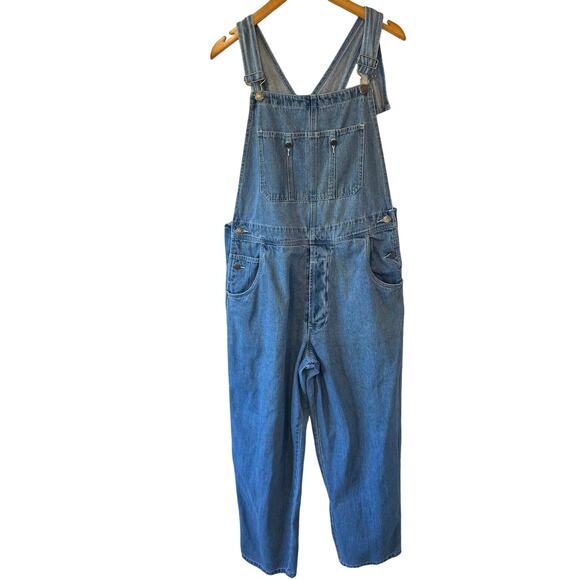 VTG Old Navy 100% Cotton Classic Medium Wash Denim Overalls Medium - Picture 1 of 13